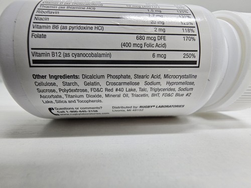 Rugby Daily Vite Multi-Vitamin Supplement 100ct Tablets -2 pack - Picture 8 of 10