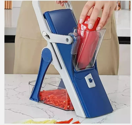 Cortadora de mandolina segura 5 en 1 picadora de verduras cortadora de patatas de alimentos ajustable - Imagen 3 de 6