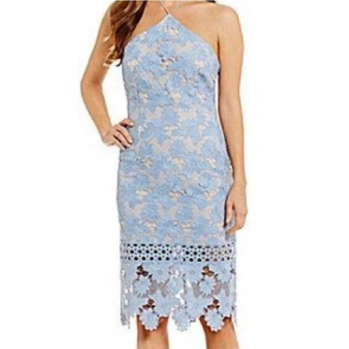 Gianni Bini Blue Lace Dress 6 | eBay