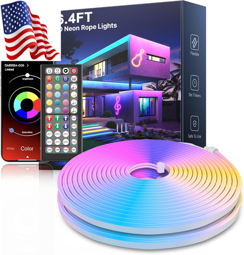 Led Neon Rope Lights 16.4Ft,Rgb Led Strip Lights with App/Remote Control Music - Picture 9 of 12