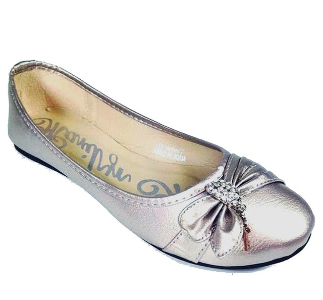 pewter ballet flat