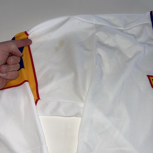 Maglia hockey vintage anni 90 St Louis Blues CCM Maska NHL uomo taglia L schiena vuota bianca - Foto 4 di 11