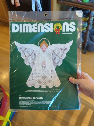 Dimensions Textured Tree Top Angel PlasticPoint # 9035 NEU Vintage 1983 NOS Kit  - Bild 1 von 7