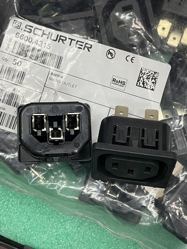 1x 6600.4315 Snap In Front Side Appliance Outlet Power Entry Module 250V 10A - Picture 1 of 3