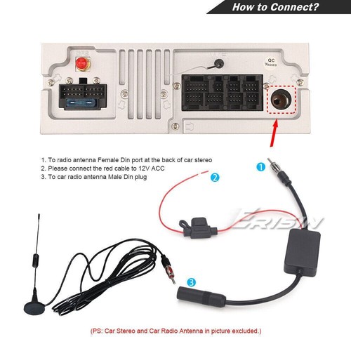 Autoradio Anti-Interferenz Antenne DIN Antenne FM/AM Signal Verstärker Booster - Bild 2 von 9