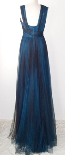 ELIE SAAB blau ombre Tüll Spitze Seide Kleid 10 - Bild 6 von 7