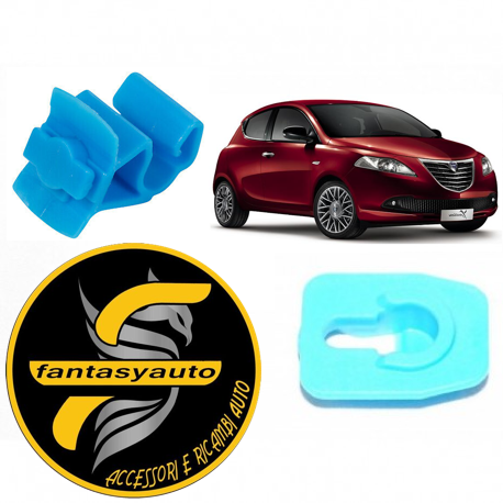 Lancia Ypsilon 312 5 Porte Kit 2 Mollette Fissaggio Fermo Asta Cofano Anteriore - Foto 1 di 4