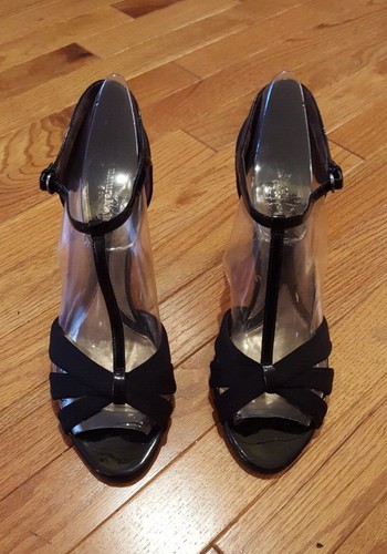 Naturalizer Black Fabric Dressy Peep Toe 3" Heels Size 11M - Picture 1 of 3