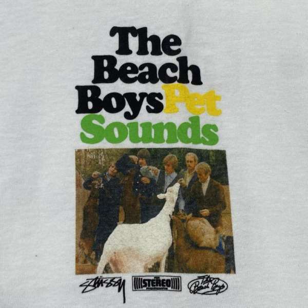 Stussy Beach Boys XL Short Sleeve T-Shirt White Used Graphic