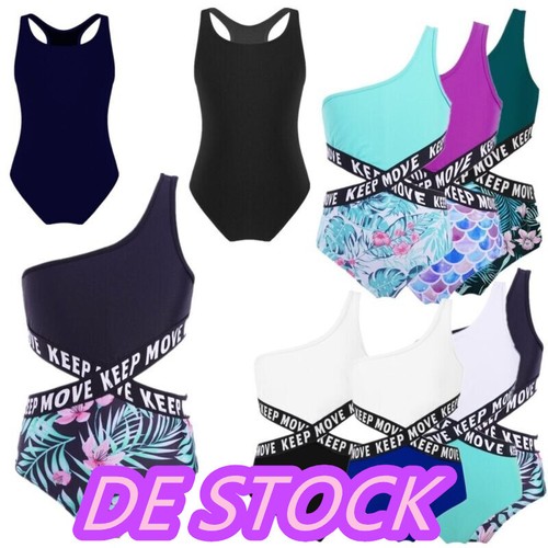 DE~ranrann Mädchen Cutout Rücken Badeanzug Racerback Trikot Bodysuits Bademode - Bild 5 von 61