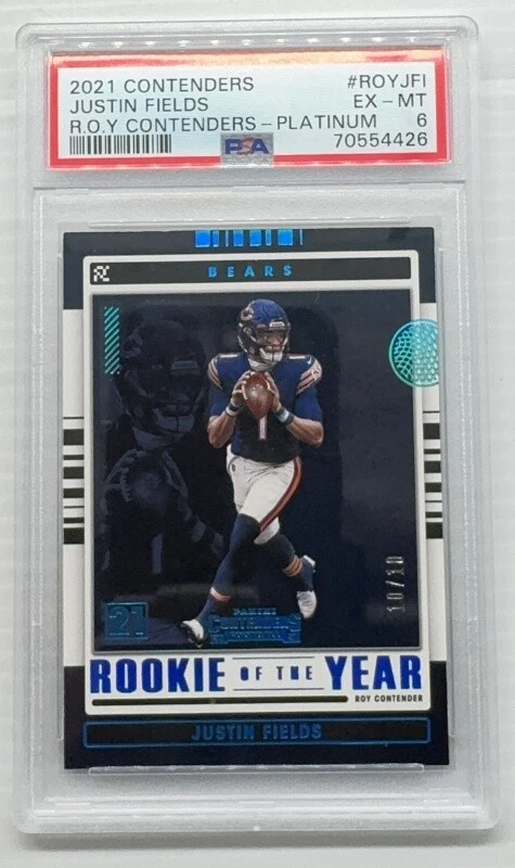 Justin Fields Panini Contenders Rookie of the Year Contenders #ROYJFI Platinum