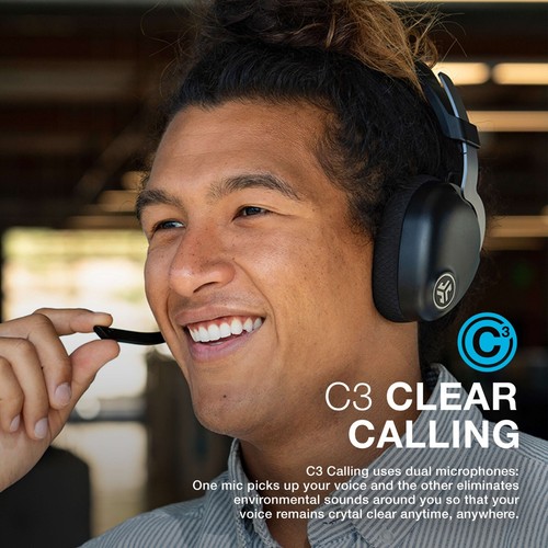 JLab JBuds Work Wireless & Wired Over-Ear Headset Black, Bluetooth, Boom Mic - Picture 5 of 6