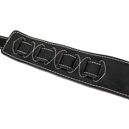 Walker & Williams C-34 Black Double Padded Premium Leather Guitar Strap - Picture 7 of 10