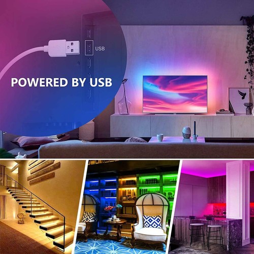 5050 RGB USB LED Stripe Streifen Leiste Licht TV Band Bluetooth APP Controller - Bild 2 von 15