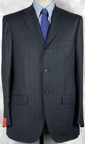 ®¿®¬UNIQUE_FABRIC_NWT_$3680 HAND_MADE_ISAIA SUPER 120s_V-DARK_NAVY_PS 42R  11684 - Picture 1 of 8