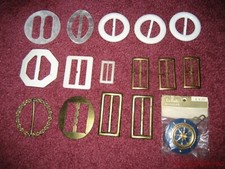 Vintage Sewing Belt Buckles Plastic Celluloid Metal Lot of 16