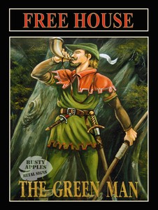 MANCAVE THE GREEN MAN TRADITIONAL ENGLISH METAL PUB SIGN HOME BAR DECOR