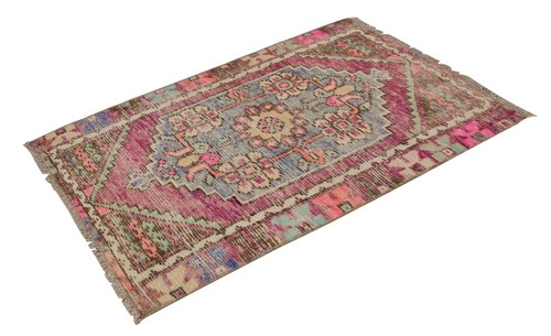 Kleiner Teppich, Vintage Teppich, Türkischer Teppich, 2'1" x 3'10" Fuß/64 x 117 cm, Oushak Teppich - Bild 3 von 9