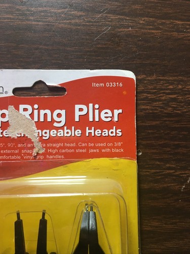 Pittsburgh Snap Ring Pliers 03316 With three Interchangeable Heads-New - Picture 5 of 8
