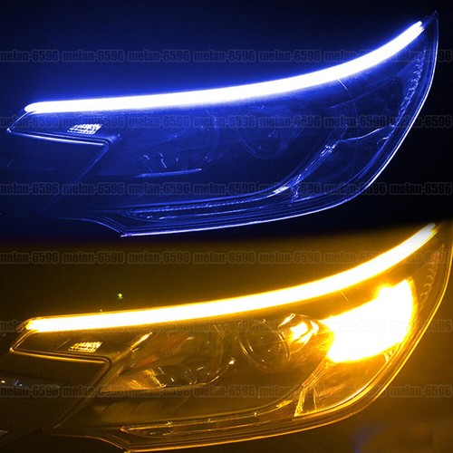 2pcs 60cm LED DRL Turn Signal Light Strip Headlight Daytime Running Light - Picture 4 of 20