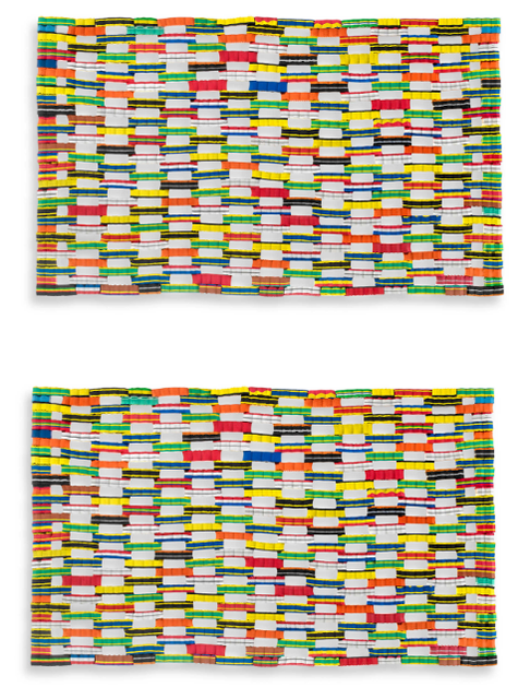 Set Of 2 Door Mat Recycled Flip Flop Patio Entryway Doorway Fun Rubber 18 X 30in