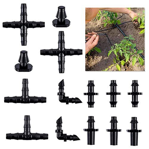 1/4in Drip Irrigation Fittings Kit 280 Pcs Drip Irrigation Barbed Connectors T 1/4in Drip Irrigation Fittings Kit 280 Pcs Drip Irrigation Barbed Connectors T