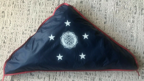 5'x9' (+/-) Embroidered 50 Star American Flag W/ American Legion Plastic Case - Picture 5 of 6
