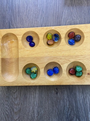 Solid Wood Mancala Game - Classic Strategy Board Game - Picture 6 of 8