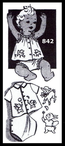 MO #842 Patrón BEBÉ NIÑA NIÑO Juego Unisex TRAJE DE SOL Bragas Conejo Cordero 6mth/1 - Imagen 4 de 5