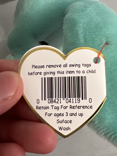 TY BEANIE BABY HIPPITY (TAG & TUSH TAG ERRORS) P.E PELLETS VNTG (1996) (NEW) - Picture 4 of 12