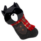 Raccoon w/Scarf and Tie Christmas Stocking