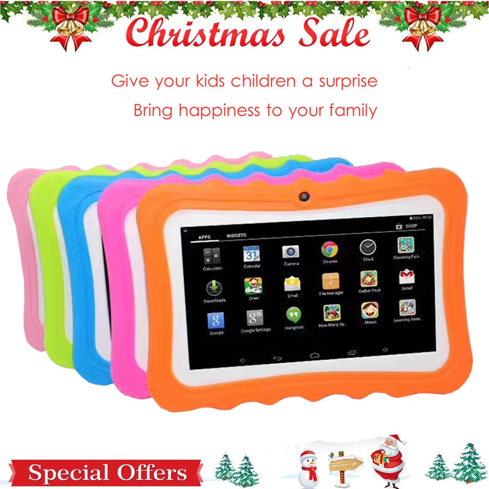 2019 New 7" Quad Core Android 4.4 Tablet Wifi Camera Bundle Case for Kids Gift - Image 2 of 4