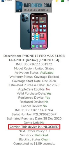 Apple iPhone 12 Pro Max - 512 GB - Graphite (Unlocked) - Picture 3 of 6