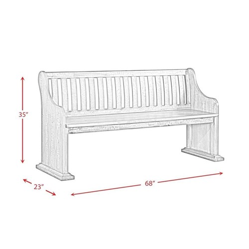 Picket House Furnishings Stanford Pew Bench in White - Picture 1 of 12