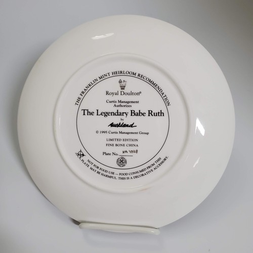 The Legendary Babe Ruth Collectable Plate #HA4828 Royal Doulton Limited Edition - Picture 7 of 8