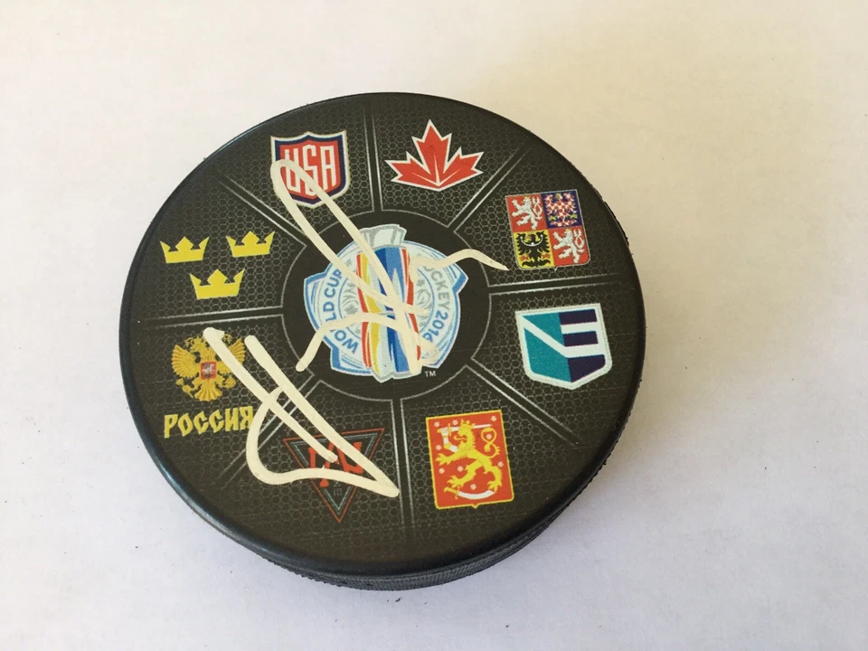 Шайба с автографом Мартина Ханзала 2016 World Cup Beckett сертификат подлинности BAS - Изображение 3 из 3