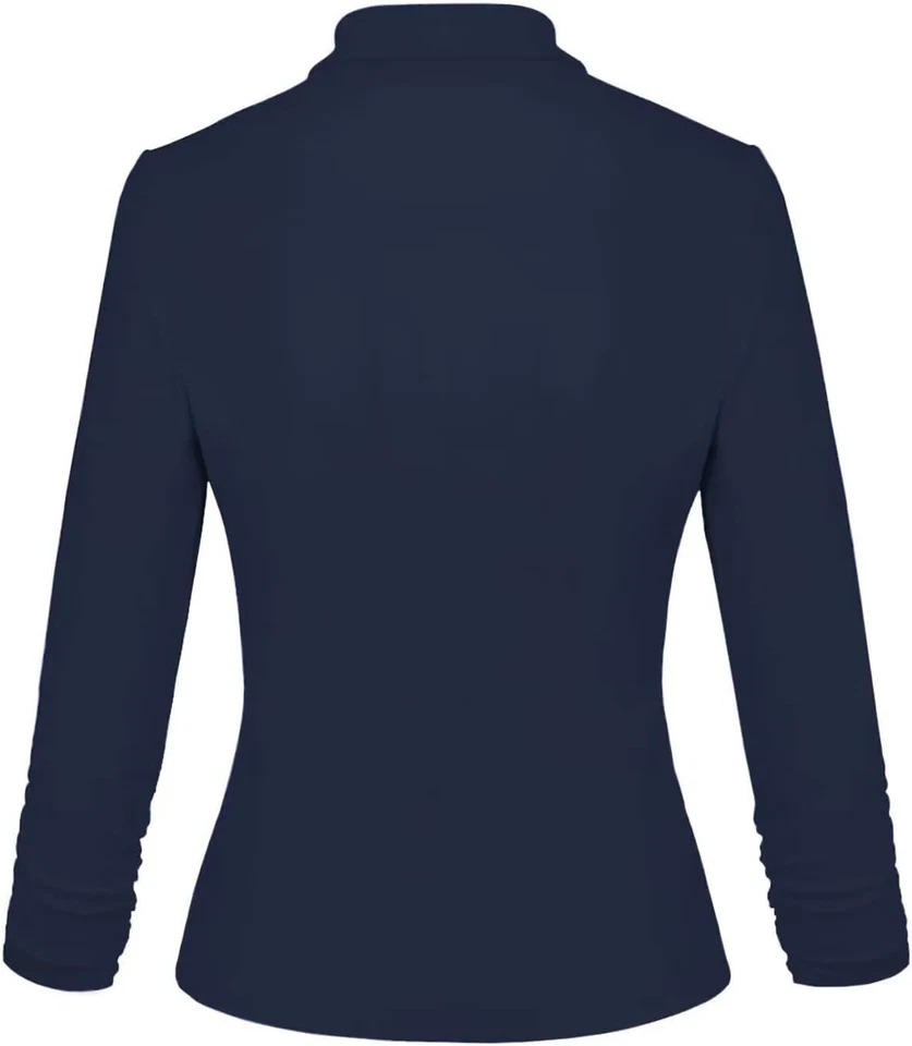 Blazer Hybrid & Company Para Mujer Informal Trabajo Oficina Ligero 1X, Azul Marino Foto 2 de 4