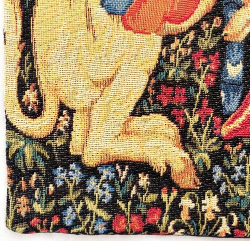 LADY & UNICORN 5 SENSES SERIE, DAS HÖREN 62 CM X 48 CM GOBELIN WANDBEHANG - Bild 4 von 4