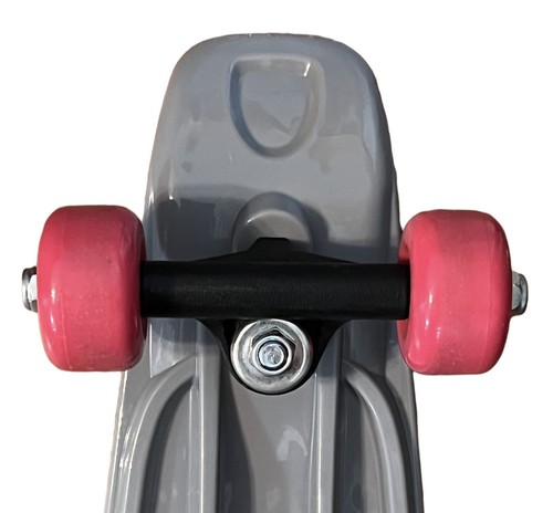 17" Mini Cruiser Skateboard Plastic Deck Gray w/ Pink Wheels Penny Style Board - Picture 6 of 8