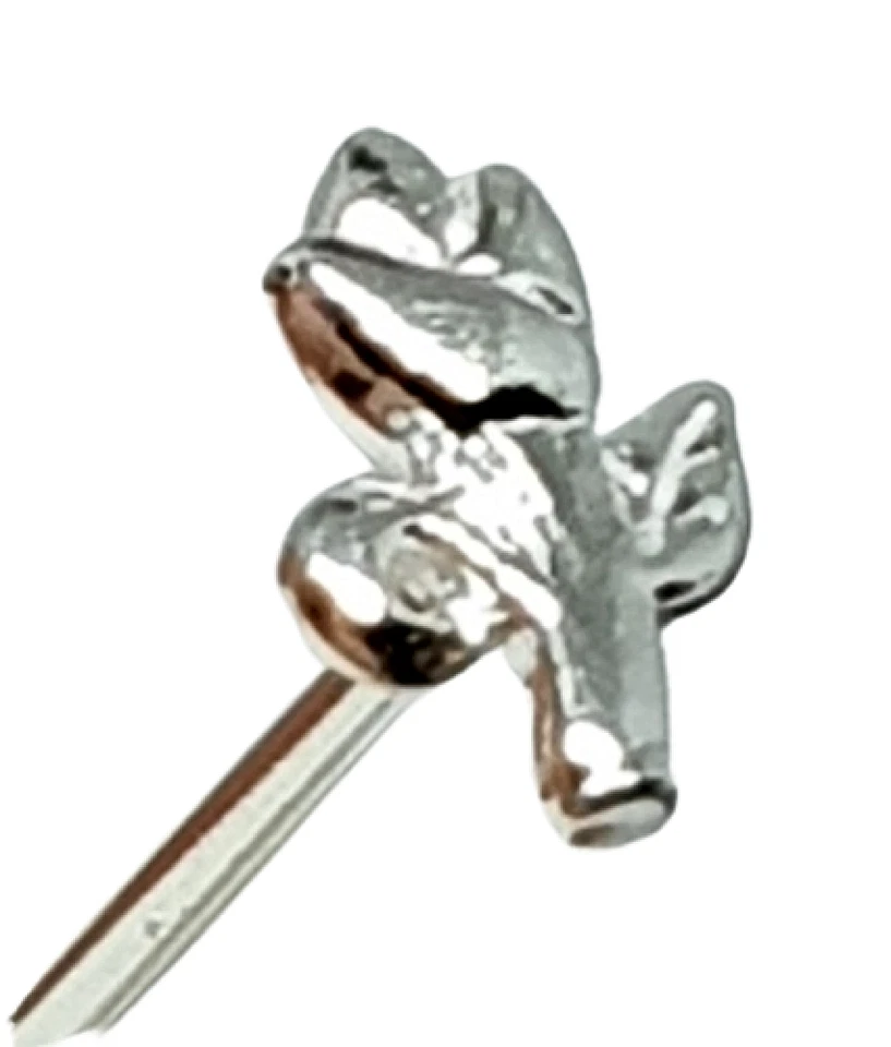 Fiore Naso Borchia Tulipano 22 g (0,6 mm) Argento Sterling 925 10 mm Dritto L... - Immagine 2 di 4