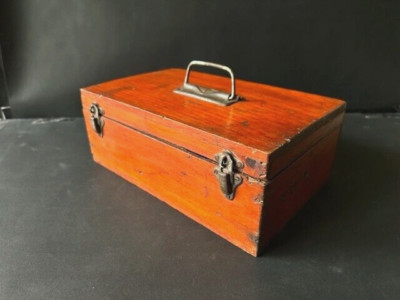 RARE OLD VINTAGE HANDMADE MULTI COMPARTMENT CASE JEWELRY STORAGE WOODEN BOX
