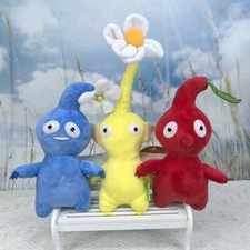 3X Yellow Blue Red Pikmin Pikminidae Caerula Rubrus Auribus Flowers 6" Plush Toy