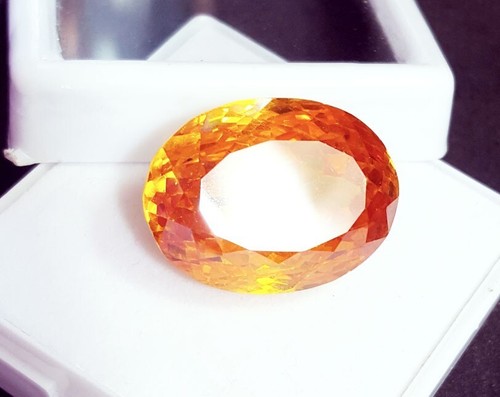 Yellow Zircon Oval Shape 71.85 Ct Loose Gemstone With Free Gift - Picture 8 of 11