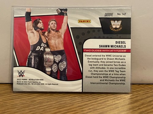 2022 PANINI REVOLUTION WWE TWO DUDES WITH ATTITUDES DIESEL~SHAWN MICHAELS GROOVE - Picture 2 of 2