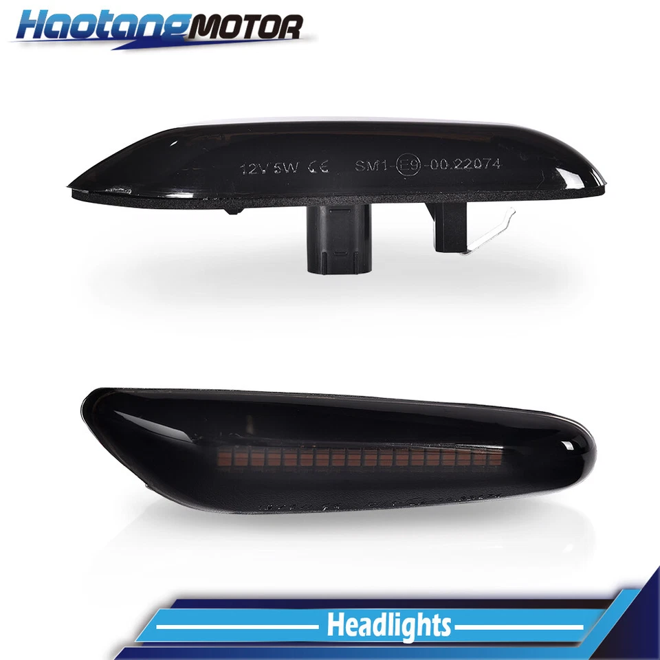 Apto para BMW 325i 328i LED ahumado luz de señalización lateral lámpara de señal de giro secuencial Foto 4 de 4
