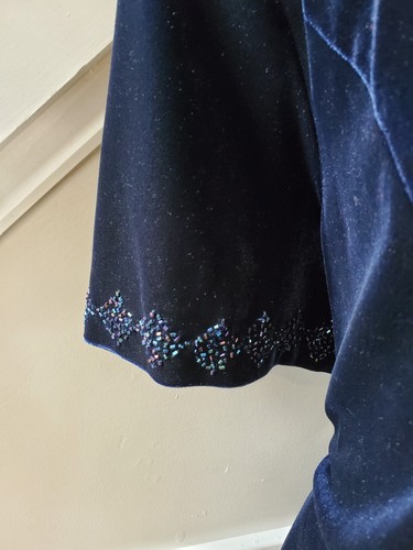 R&M Richards Formal Blue Polyester Round Neck Half Sleeve Long Maxi Dress 16W - Picture 6 of 14