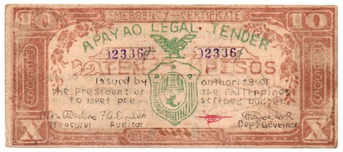 1942 Philippine Province of APAYAO Currency 10 Pesos S117 Only 4k/#154 RARE AU - Picture 2 of 4