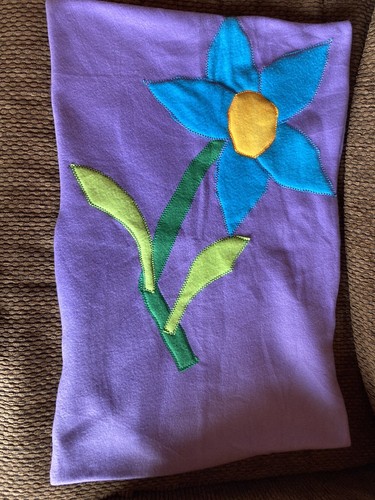 Handmade Kids Fleece Standard Pillow Case Purple Lavender Flower Garden Floral - Picture 3 of 4