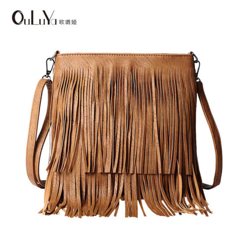 Women Tassel Should Bag Crossbody Bag PU Leather Fashion Handbag - Picture 12 of 23