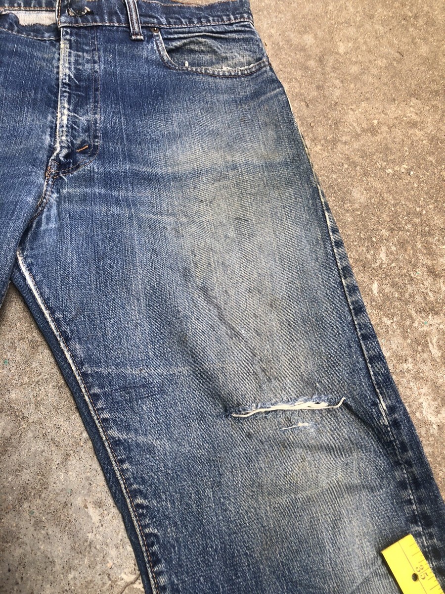 Vintage LEVIS Jeans BIG E TALON Zipper fly Denim 505? measure 36 X